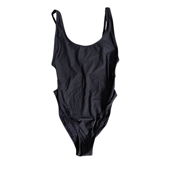 SKIMS Signature Swim Scoop Neck One Piece Onyx M NWT $90 - Picture 2 of 5